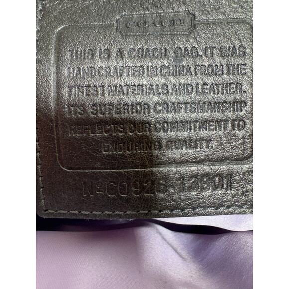 Coach Maggie Crinkle Gunmetal Silver Python Metallic Hobo Bag 13901 - Picture 6 of 15